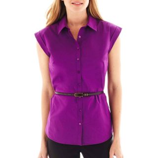 Worthington Essential Sleeveless Shirt, Purple