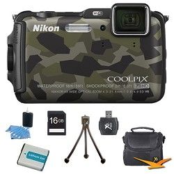 Nikon COOLPIX AW120 16MP Waterproof Shockproof Freezeproof Camo Digital Camera K