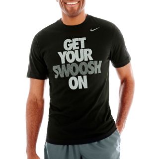 Nike Swoosh On Tee, Black/Grey, Mens