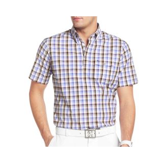 Izod Golf Plaid Popover Top, Blue