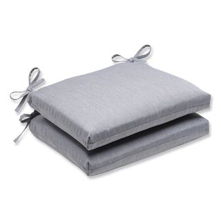 Pillow Perfect Squared Corners Seat Cushion With Grey Sunbrella Fabric (set Of 2)