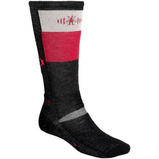 SmartWool Ski Socks   Medium Cushion (For Men and Women)   BLACK/RED (L )