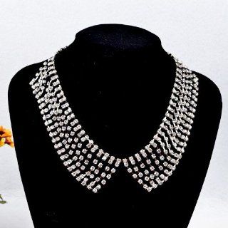 Diamond Claw Chain Short Fake Collar Clavicle Necklace silver  Sports Fan Necklaces  Sports & Outdoors