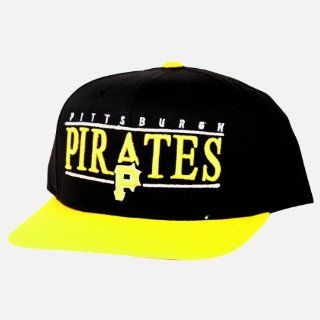 PITTSURGH PIRATES MLB Embroidered VINTAGE Big Name and Logo Flat Bill Snap Back Hat Cap  Sports Fan Baseball Caps  Sports & Outdoors