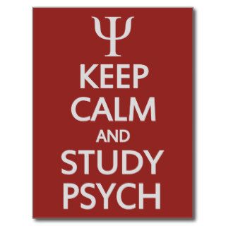 Keep Calm & Study Psych custom postcard