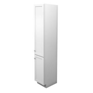 KraftMaid 15 in. W Tall Vanity Linen Cabinet in Dove White VLC152188R.S.7131SN