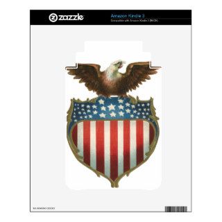 Vintage Patriotic, American Flag with Bald Eagle Skins For The Kindle 3