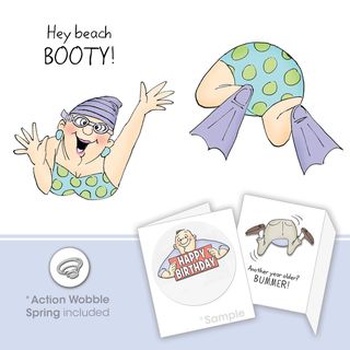 Art Impressions Shake Your Booty Cling Rubber Stamp Beach Booty Set Art Impressions Wood Stamps