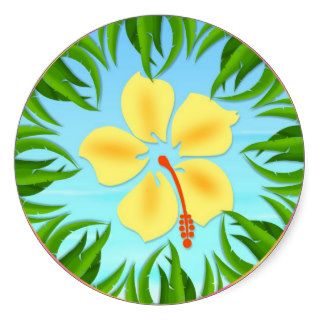 Tropical Hawiian Luau Cupcake Toppers Stickers