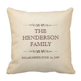 Family of Five Important Events Commemorative Pillow