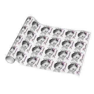 Adorable Pink Princess Baby Shower Wrapping Paper