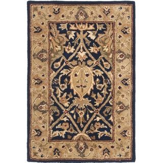 Handmade Mahal Blue/ Gold New Zealand Wool Rug (3' x 5') Safavieh 3x5   4x6 Rugs