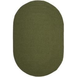 Hand woven Reversible Green Braided Rug (9' x 12' Oval) Safavieh Round/Oval/Square