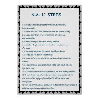 12 Steps of N.A. (Matching Traditions Below) Posters