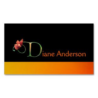 Butterfly on Initial D Monogram D Letter D Business Card Template