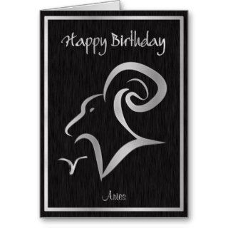 Happy Birthday Aries Elegant Horoscope Cards