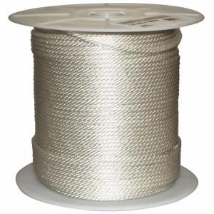 Rope King 1/4 in. x 1000 ft. Solid Braided Nylon Rope White SBN 141000