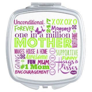 Mother Word Art Compact Mirror
