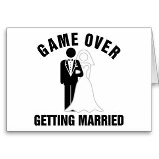 Game over getting married card
