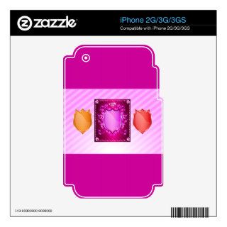 PURPLE & PINK SHIELD VECTOR GRAPHICS STRIPES iPhone 2G DECALS