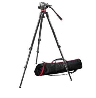 Manfrotto 502 Video Head with 535 Carbon Fiber Tripod and Padded Bag MVK502C  Professional Video Recorder Decks  Camera & Photo