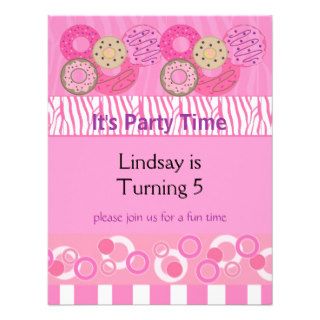 Pink Donut Birthday Party Invitation