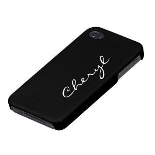 Custom girls name initial letter C black stylish Covers For iPhone 4