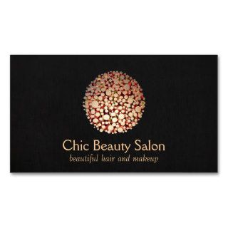Elegant Gold Circles Sphere Beauty Salon and Spa Business Card Template