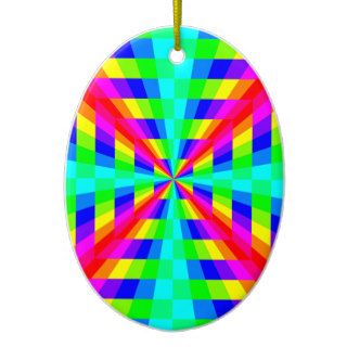 13090 OPTICAL ILLUSIONS COLORFUL SHAPES GROOVY DIG CHRISTMAS TREE ORNAMENTS