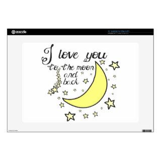 I love you to the moon and back 15" laptop decals