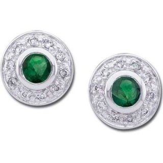 Genuine Emerald & Diamond Earrings Jewelry