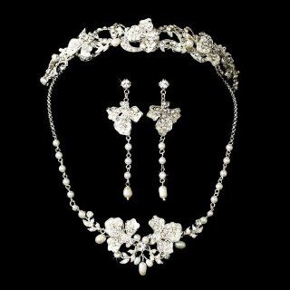 Kamila Freshwater Pearl & Crystal Wedding Bridal Tiara & Jewelry Set  Fashion Headbands  Beauty