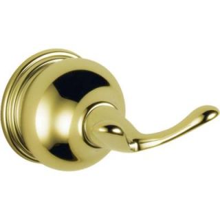 Delta Traditional Collection Double Robe Hook in Polished Brass 74036 PB
