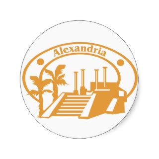 Alexandria Stamp Round Sticker