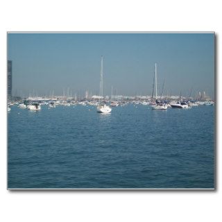 boats in lake Michigan Postcard