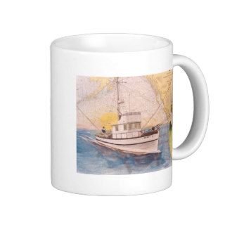 F/V TERRY B Salmon Troller Fishing Boat Lighthouse Mug