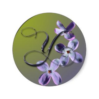 Y Monogram Lilac Envelope Seal Sticker
