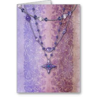 ABIGAIL'S LACE in Lavender and Plum Greeting Cards