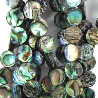4x12mm abalone shell coin beads 16" strand