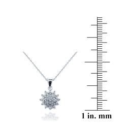 DB Designs Sterling Silver Diamond Accent Flower Necklace DB Designs Diamond Necklaces