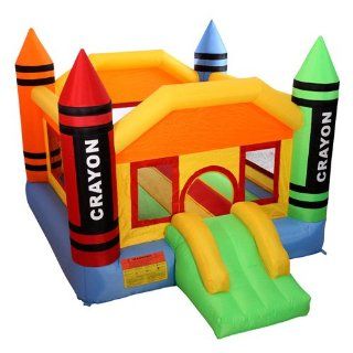 Cloud 9 Mini Crayon Bounce House   Inflatable Bouncing Jumper with Blower Toys & Games