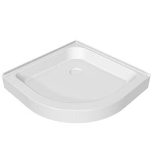 MAAX 32 in. x 32 in. Single Threshold Neo Round Shower Base in White 105046 000 001 000