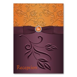 Purple and Tangerine Floral Enclosure Card Business Card Templates