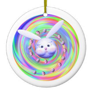 Easter Bunny Head Spin Christmas Tree Ornaments