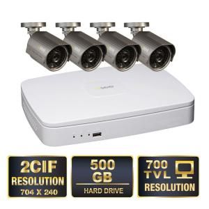 Q SEE Advanced Series 4 Channel 960H 500GB Video Surveillance System with (4) High Res 700 TVL Cameras, 100 ft. Night Vision QC304 4E4 5