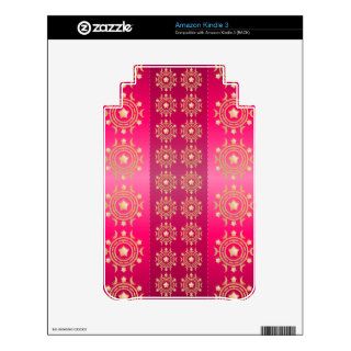 Fuchsia Oriental Mandala Pattern Skins For Kindle 3