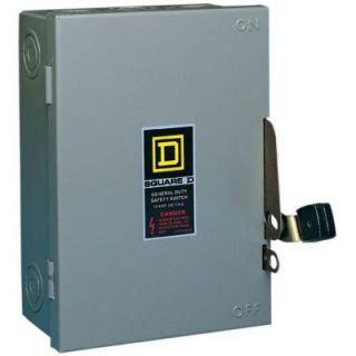 Square D by Schneider Electric 30 Amp 240 Volt Two Pole Indoor General Duty Fusible Safety Switch with Neutral D221NCP