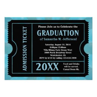 Blue and Black Graduation/Party Ticket Invitation