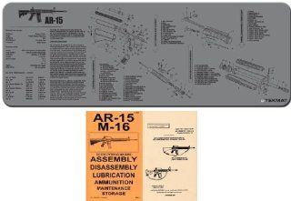 Ultimate Arms Gear Grey Gray Gunsmith & Armorer's Cleaning Work Tool Bench Gun Mat Assembly Disassembly For AR15 AR 15 AR 15 M4 M16 Rifle + .223 556 5.56 MM Machine Gun Technical Manual Book Official US Army Military Reproduction  Gunsmithing Tool