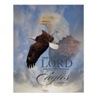 Wings as Eagles Christian Art Poster Print 9A